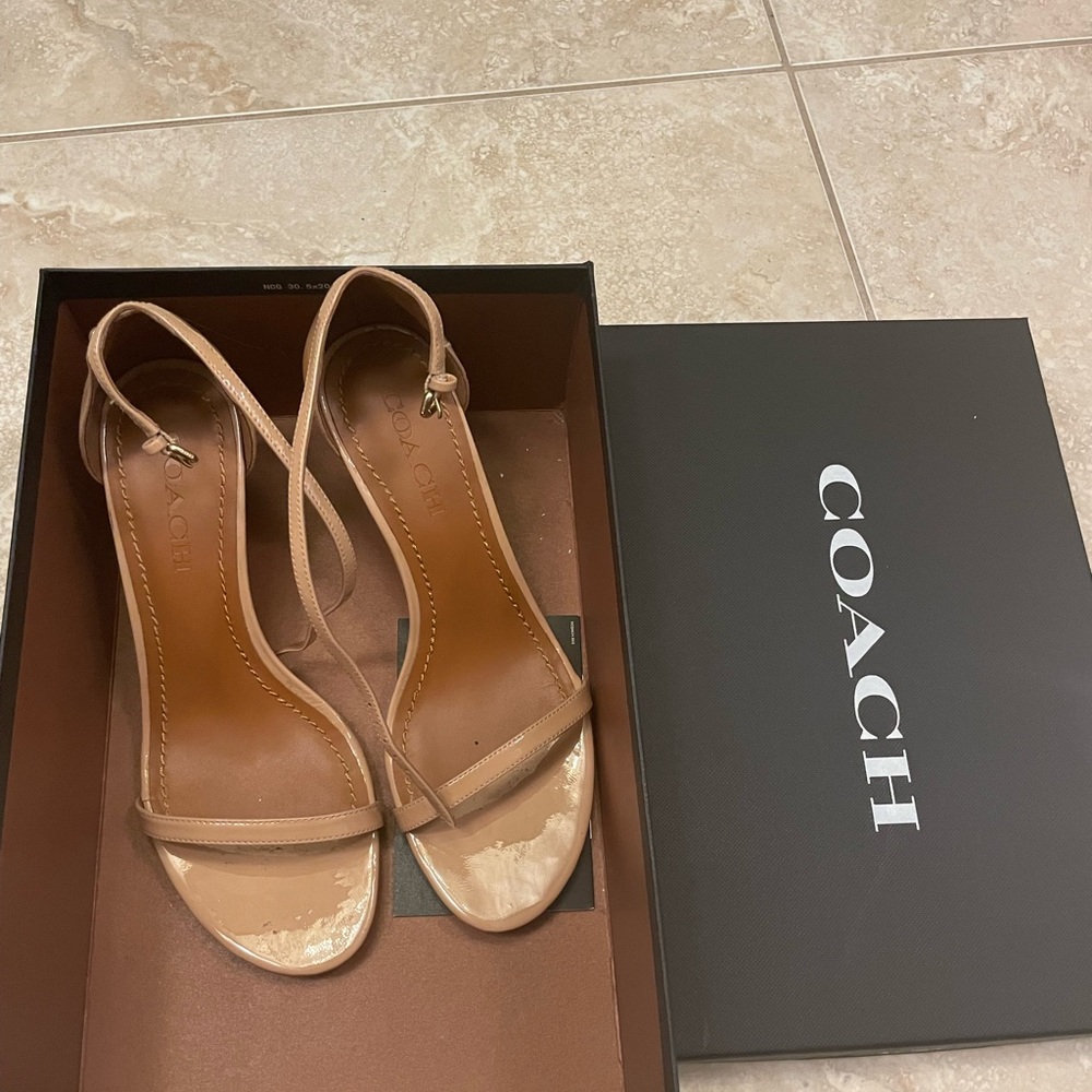 Coach Patent kitten strappy heels - perfect for summer weddings!!!